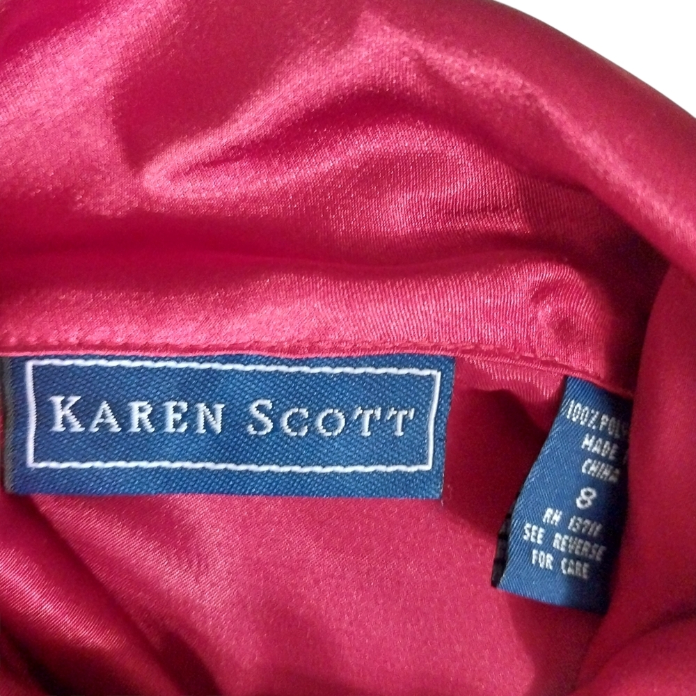 🔵BOGO FREE🔵 Karen Scott Top Red Holiday Sz 8 - Picture 7 of 7